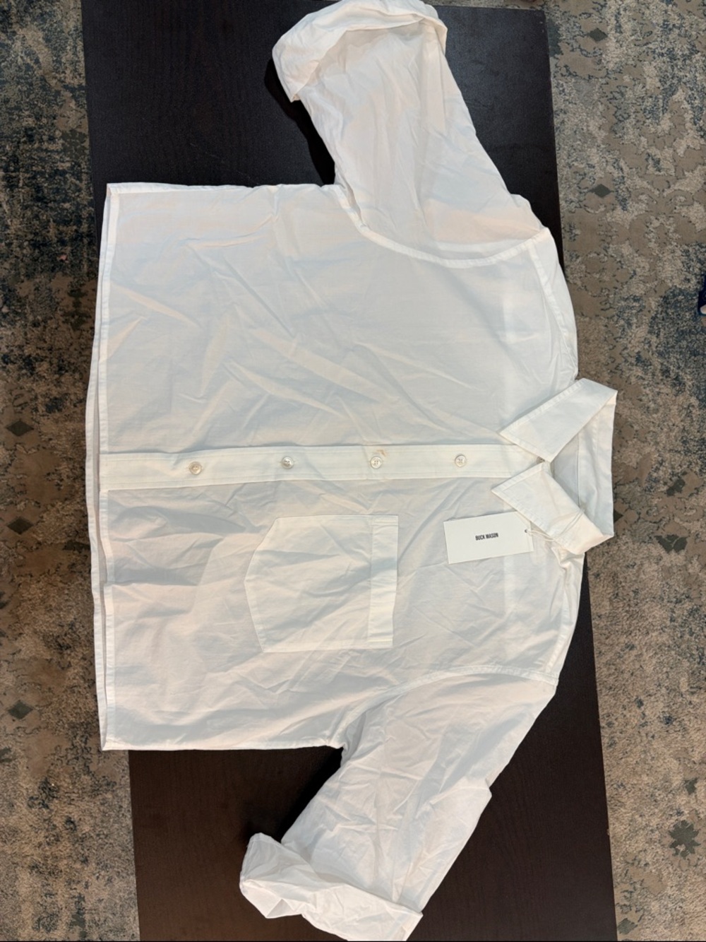 NWT Women’s Buck Mason White Mainstay Cotton Cut Off Shirt Medium Retail $138